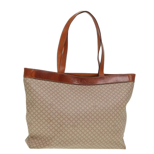 Luxury CELINE Macadam Canvas Tote Bag Beige Brown 79545