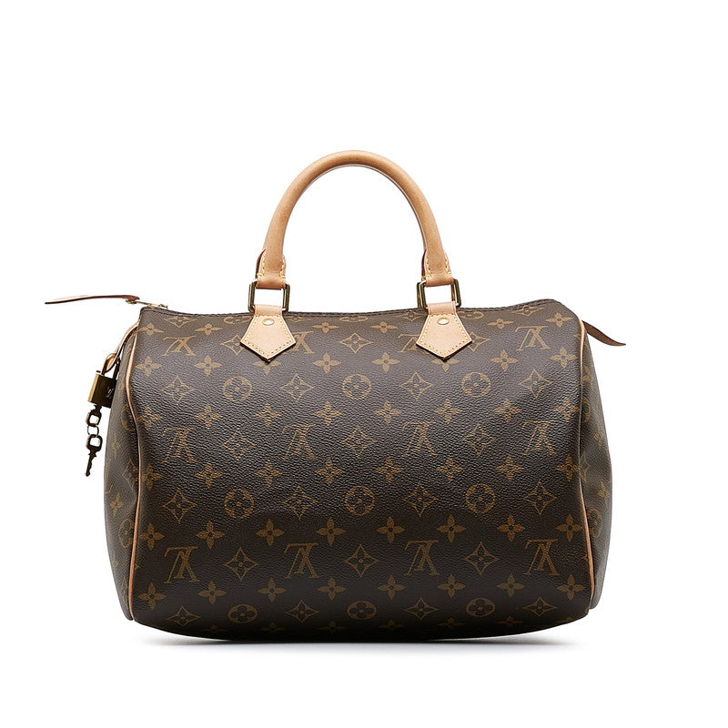 Louis Vuitton Monogram Handbag Leather Brown