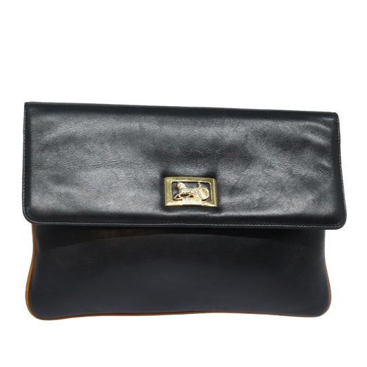 Luxury CELINE Clutch Bag Leather Black 79629
