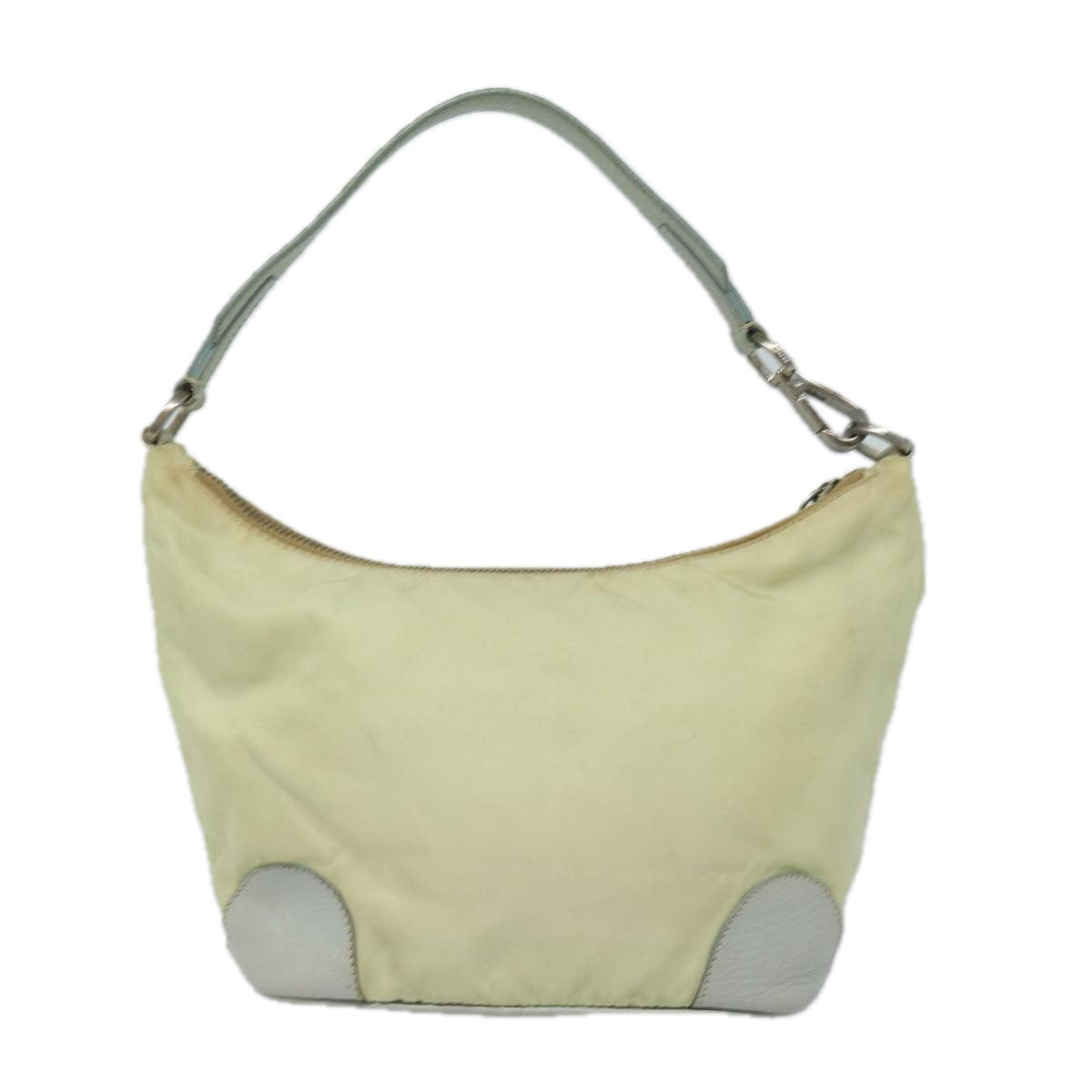 PRADA Hand Bag Nylon Beige Auth