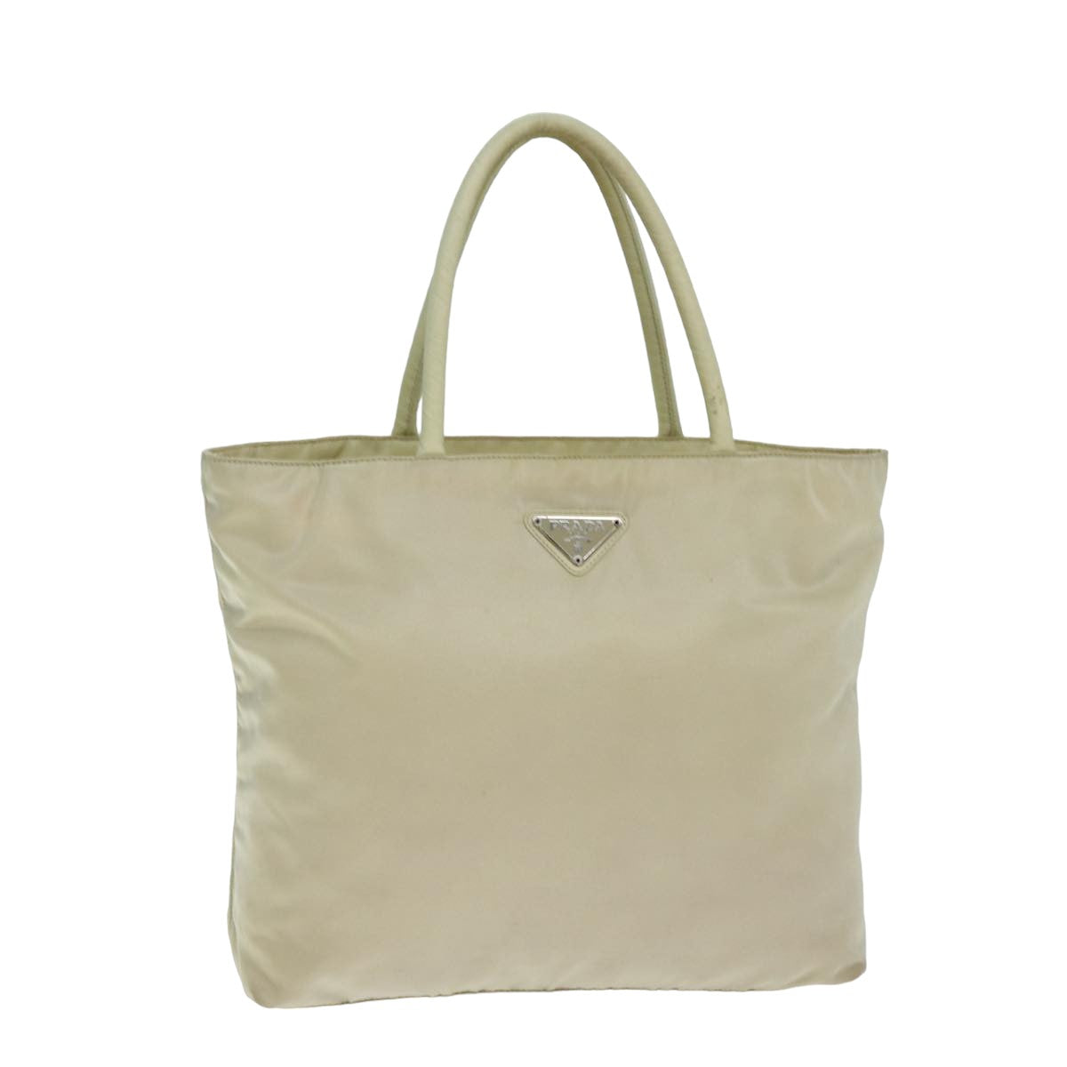 PRADA Hand Bag Nylon Beige Auth