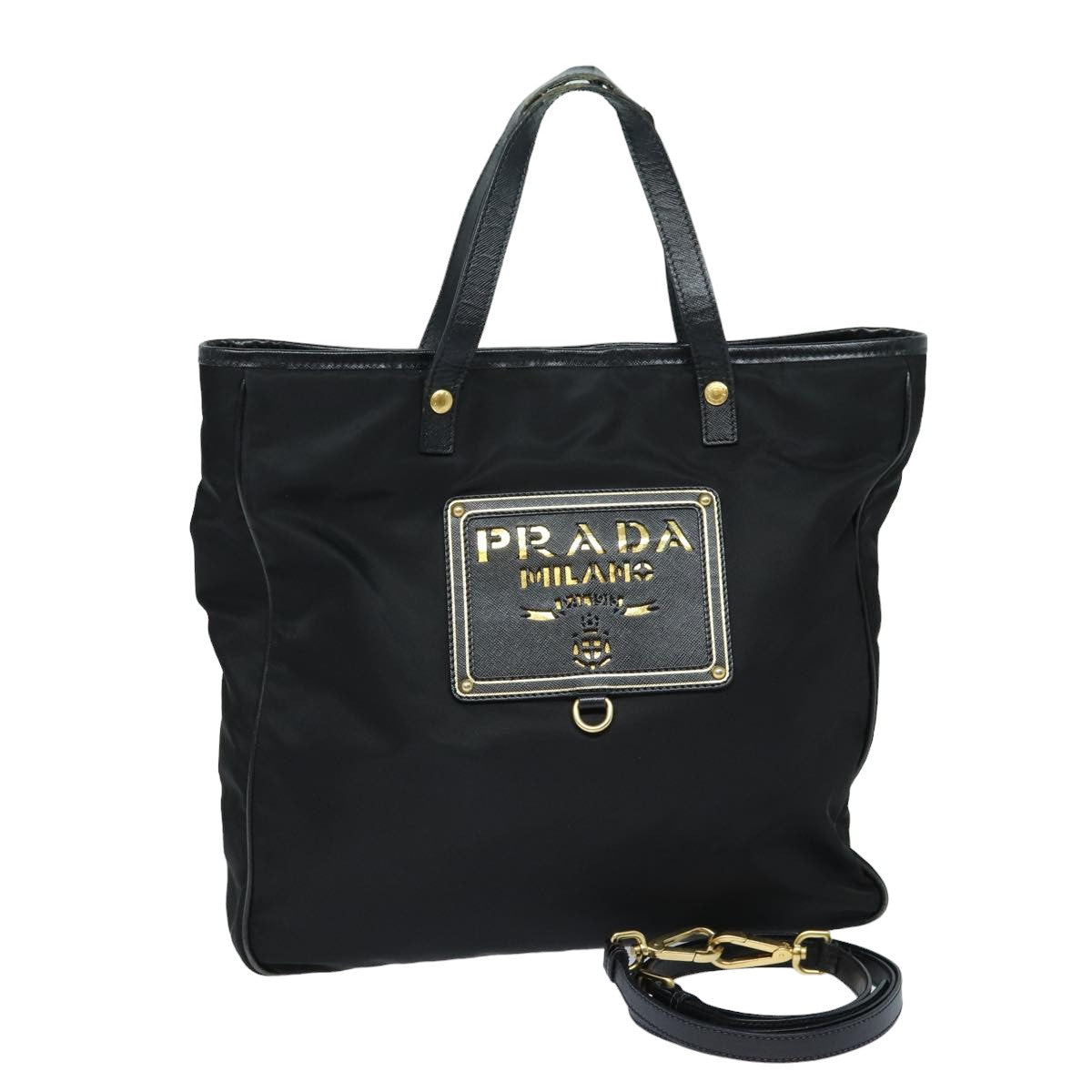 PRADA Tote Bag Nylon 2way Black Auth