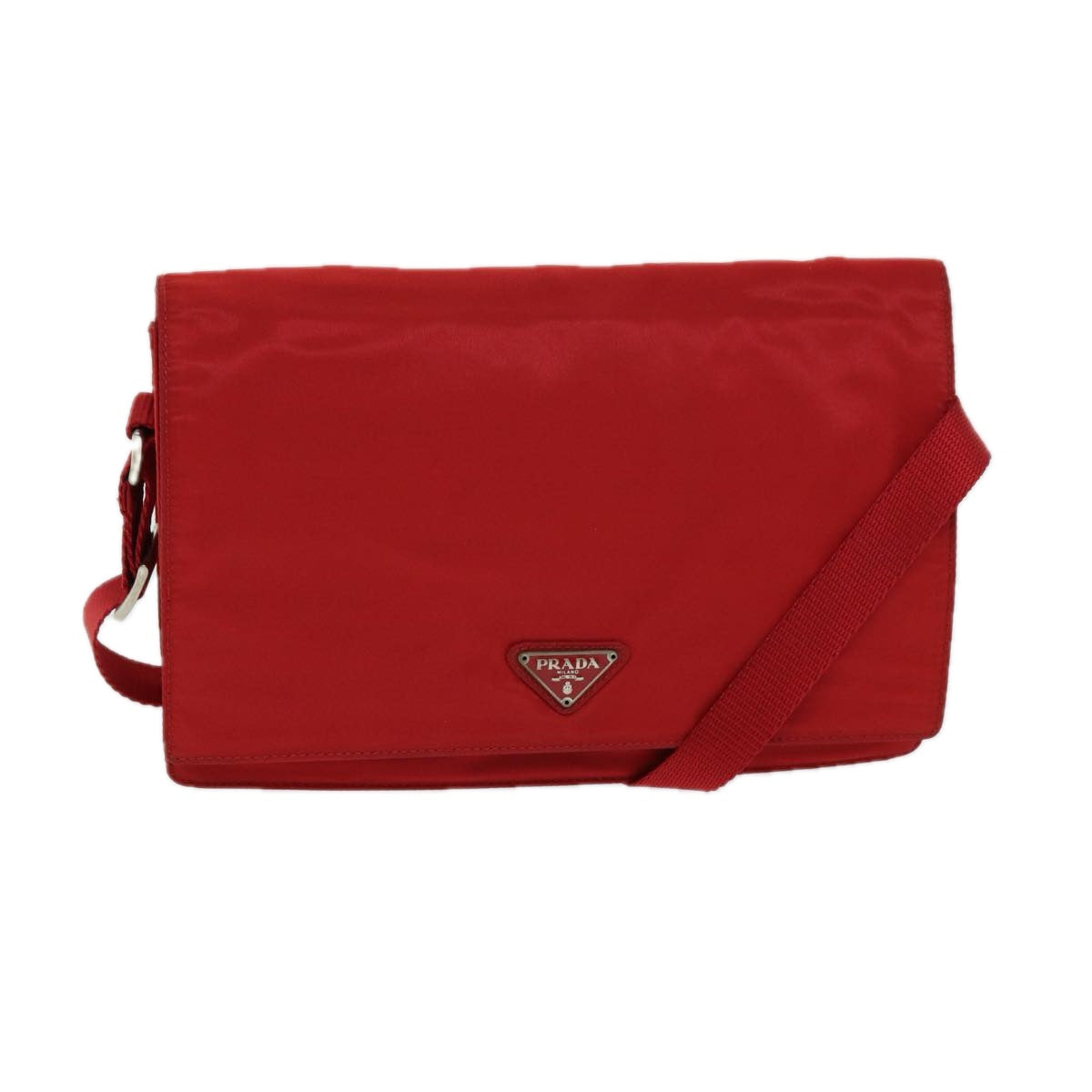 PRADA Shoulder Bag Nylon Red Auth