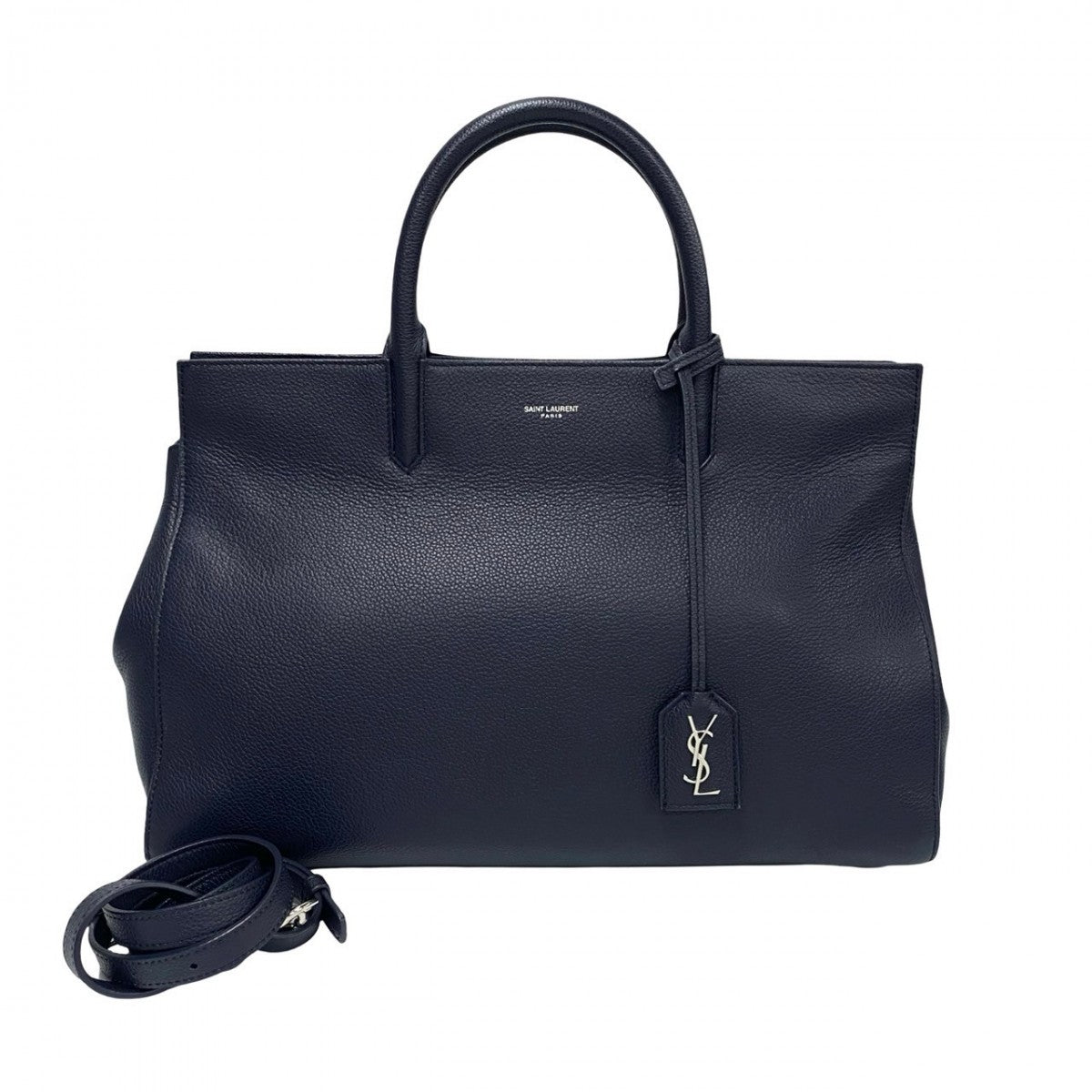 SAINT LAURENT PARIS Shoulder Bag leather Navy Cava Rive Gauche Women