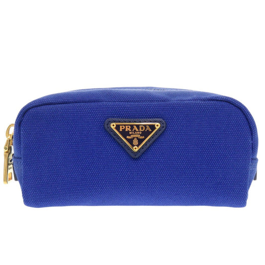 PRADA Pouch canvas blue Triangle logo