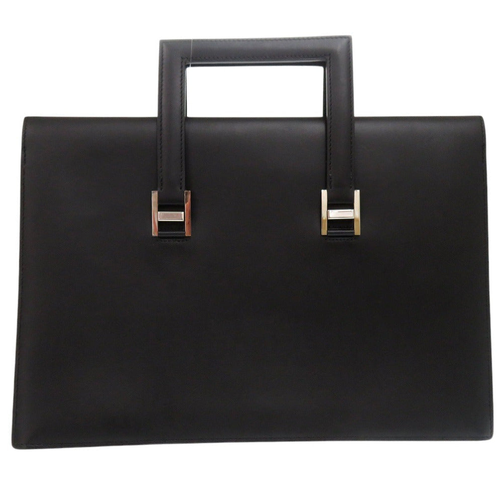 HERMES Briefcase leather black Business bag handbag mens
