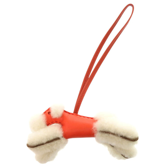 HERMES key ring Annu Milo, Mouton Rose texas Bag charm Buddy Women