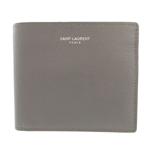 SAINT LAURENT PARIS Bifold Wallet 396303 leather gray unisex(Unisex)