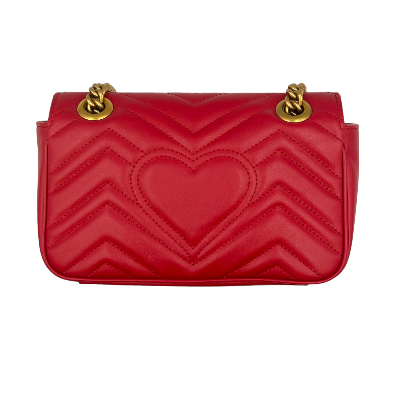 Gucci GG Marmont Red Leather Chain Crossbody