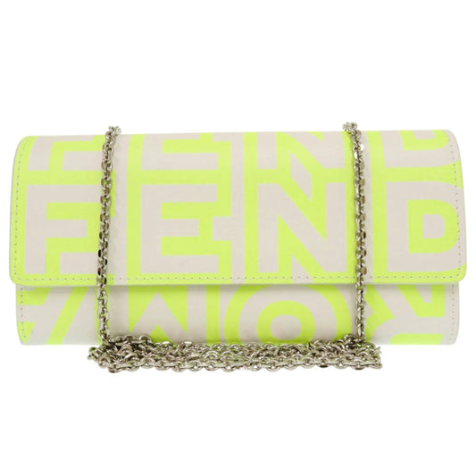 FENDI Long Wallet Purse leather yellow Chain wallet By Marc Jacobs Women