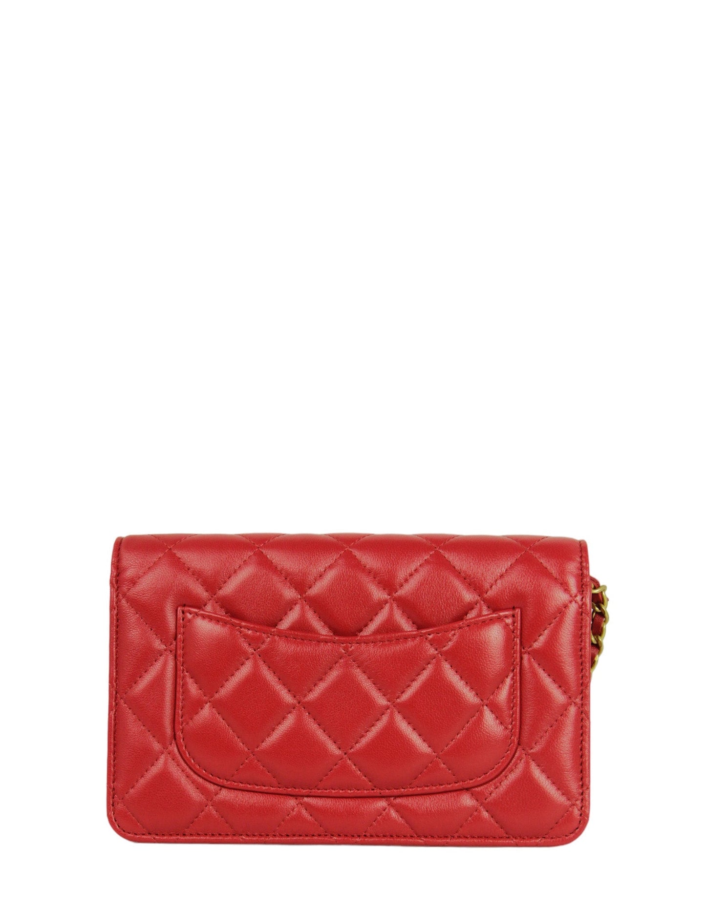 Chanel NEW Red Lambskin CC Heart WOC Crossbody