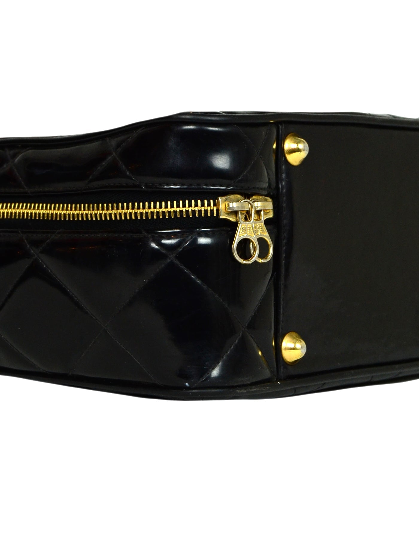 Chanel Black Patent ZIp Around Bag
