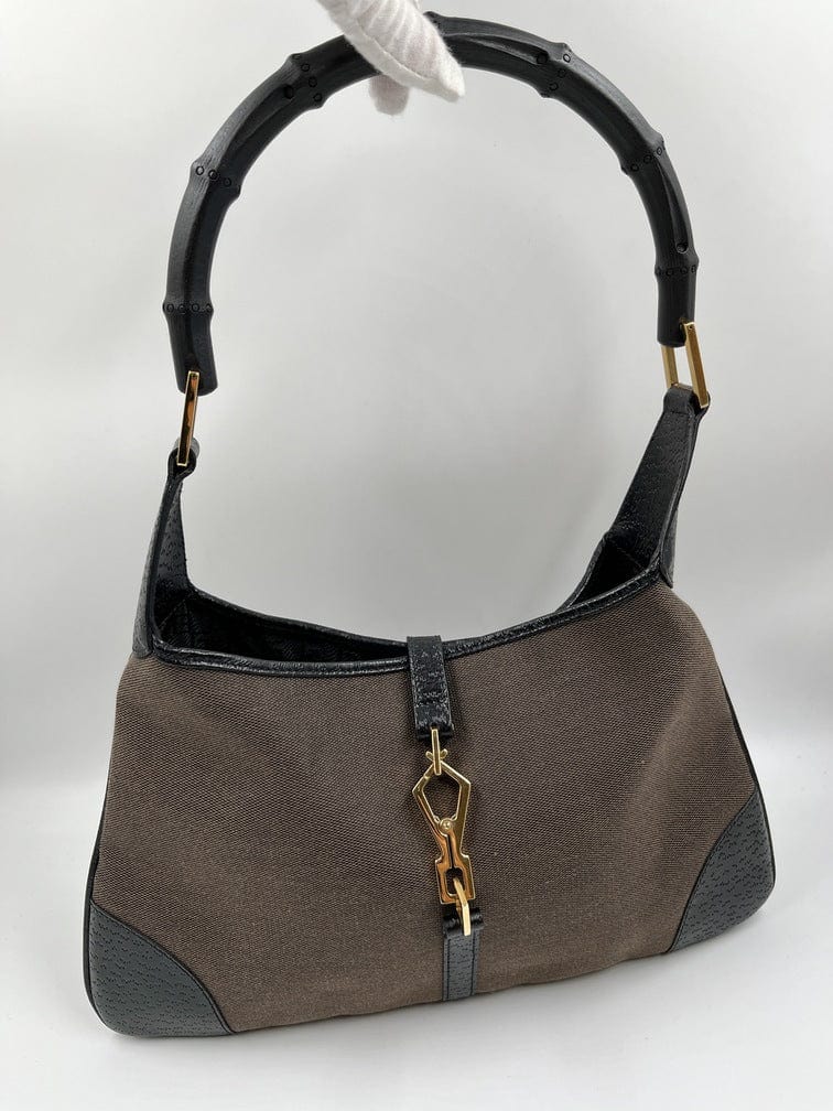 Gucci Nylon Leather Canvas Shoulder Bag