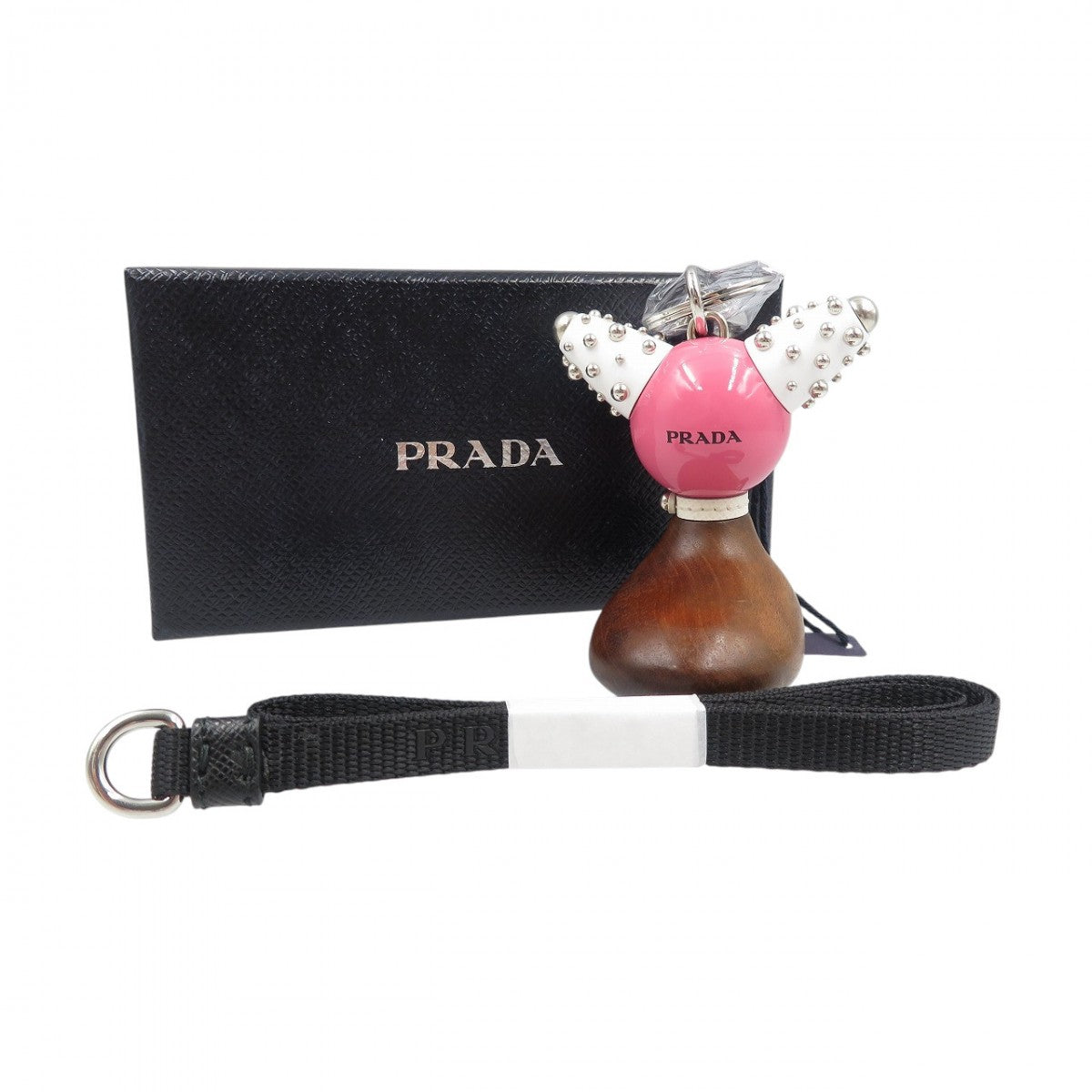 PRADA key ring 1TR062 Metal, Wood Begonia TRICK ROBOT unisex(Unisex)