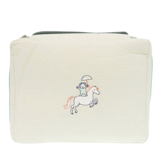 HERMES Pouch cotton white Cabriole Togo MM Women