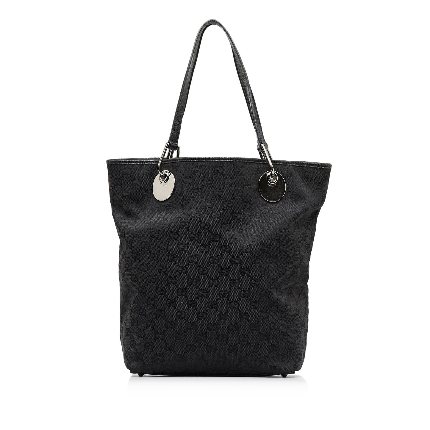 Gucci Black Leather Canvas Tote Style 20