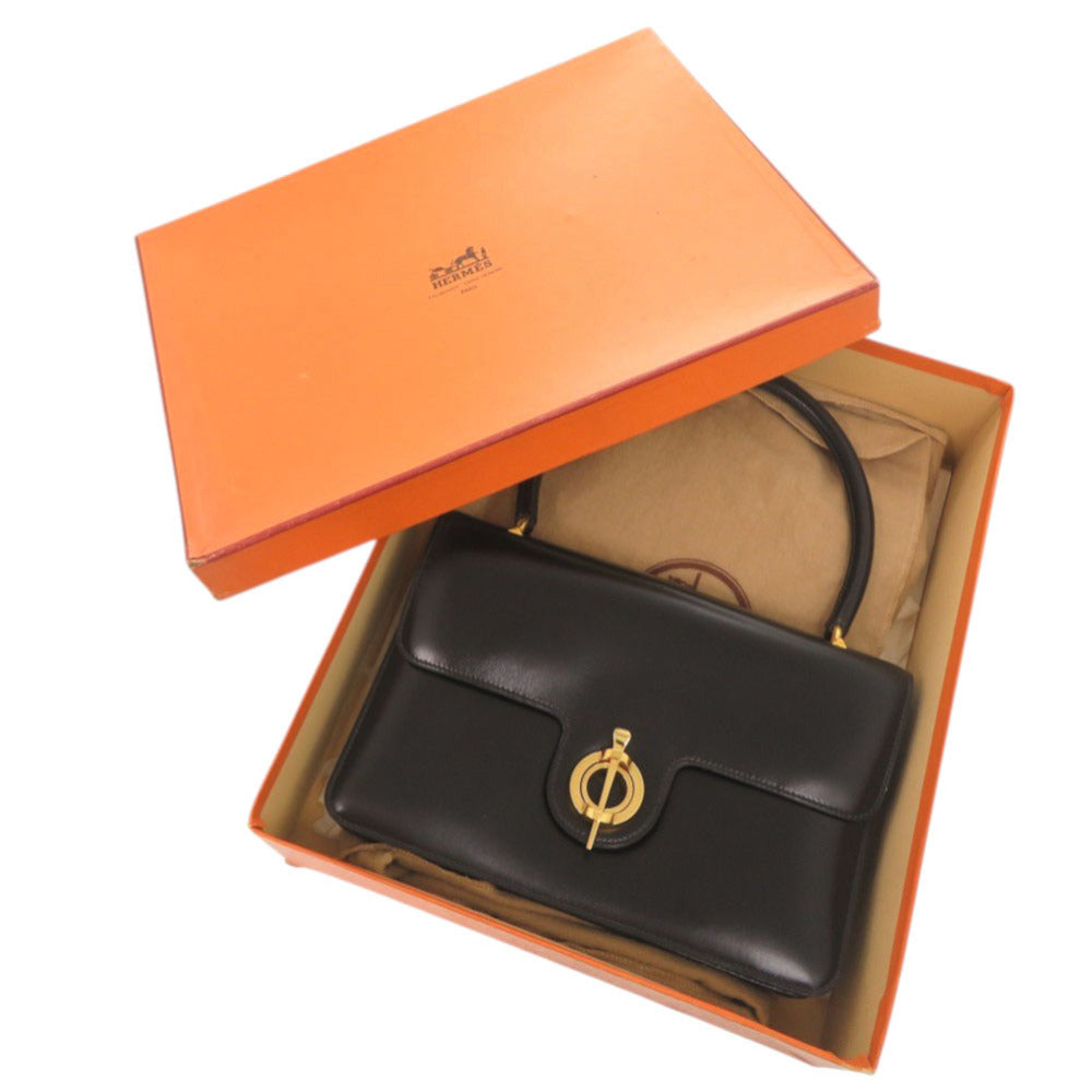 HERMES Handbag leather black