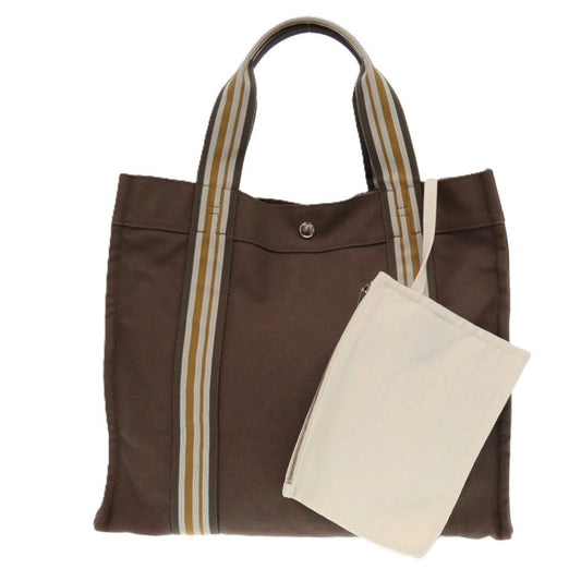 HERMES Tote Bag 2201-20 canvas Brown Sac de Platage