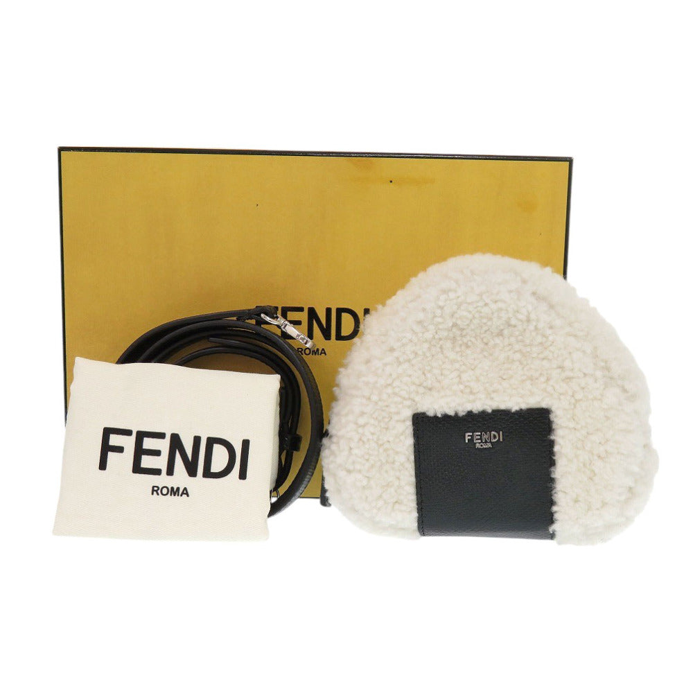 FENDI Shoulder Bag 7AS240 Sheepskin white Onigiri Bag Women