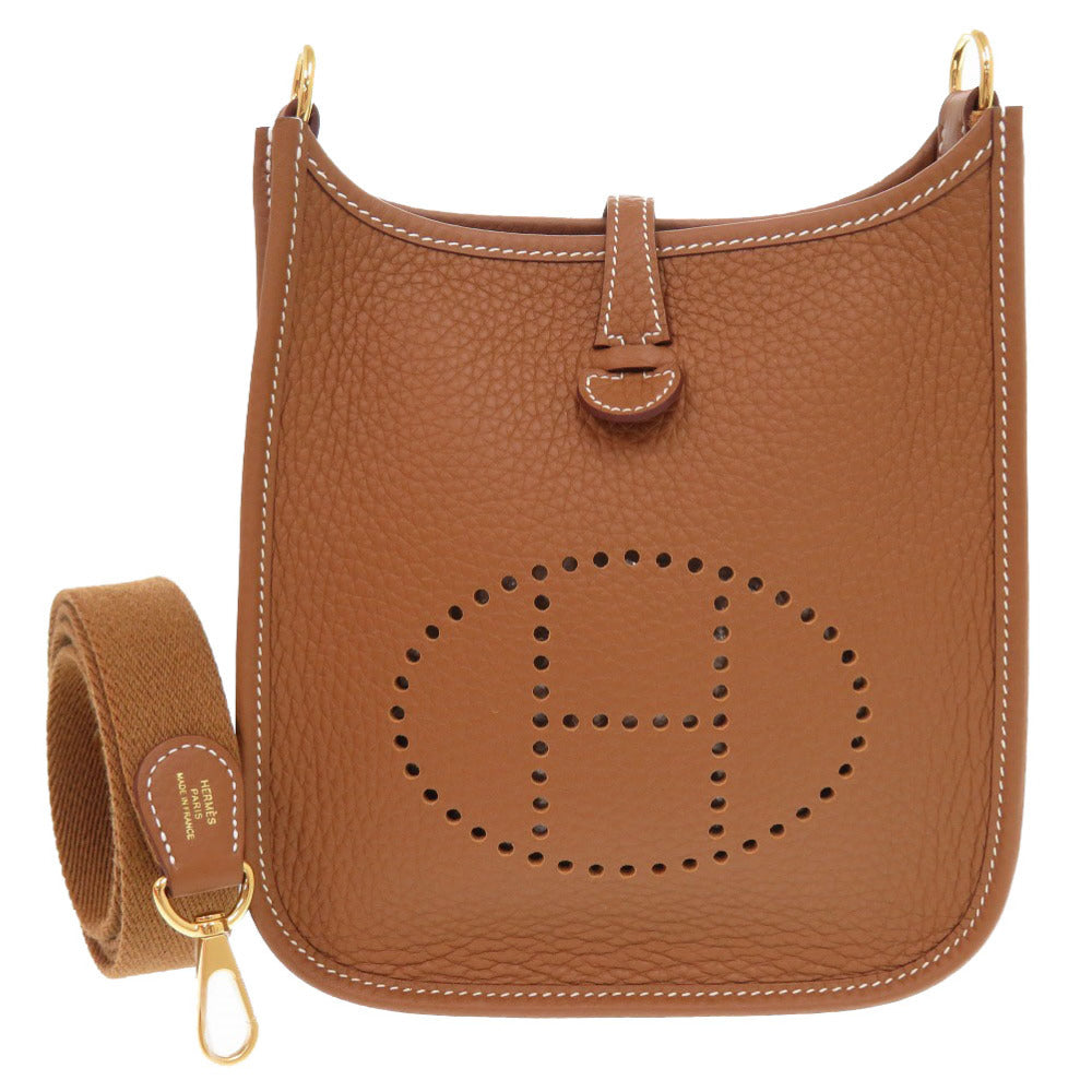 HERMES Shoulder Bag Taurillon Clemence gold Evelyn TPM Amazone