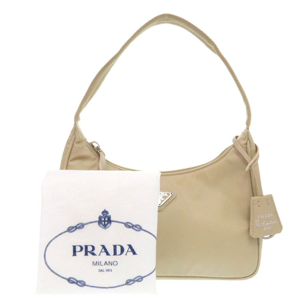 PRADA Handbag Nylon beige Re-Edition 2000 Re-Nylon mini bag