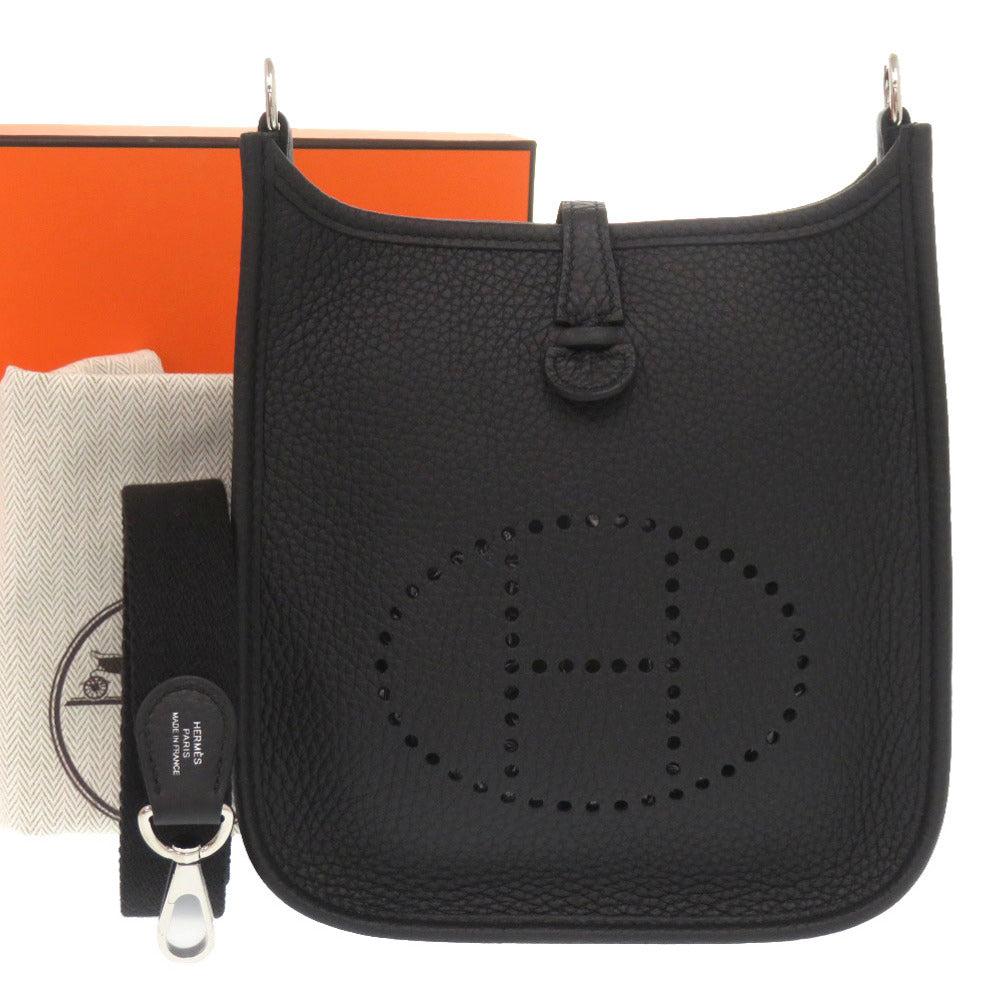 HERMES Shoulder Bag Taurillon Clemence black Evelyn TPM Amazone