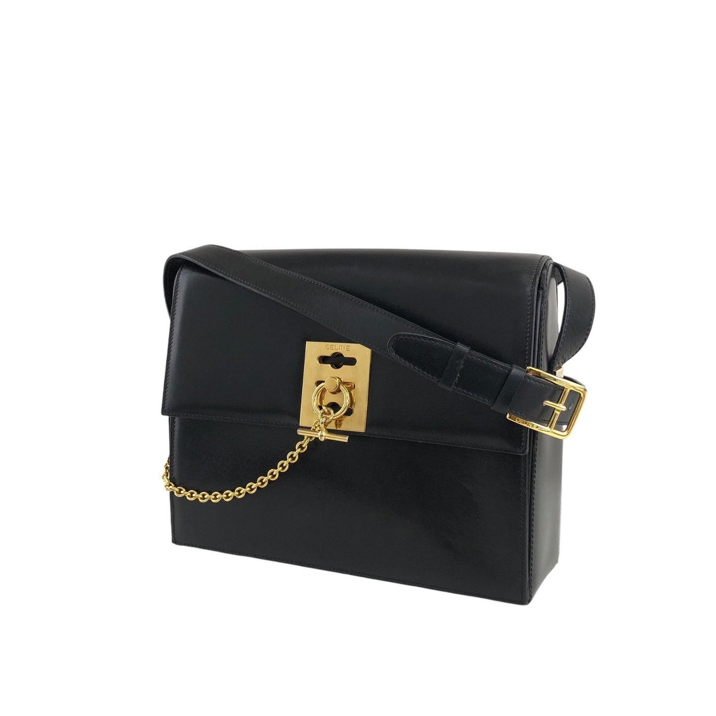 CELINE Gancini Shoulder bag Black mv6k7d