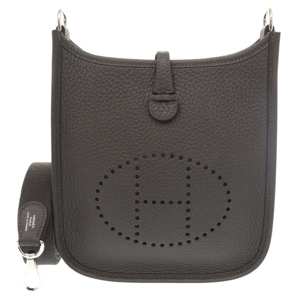 HERMES Shoulder Bag Taurillon Clemence Dark bronze Evelyn TPM Amazone
