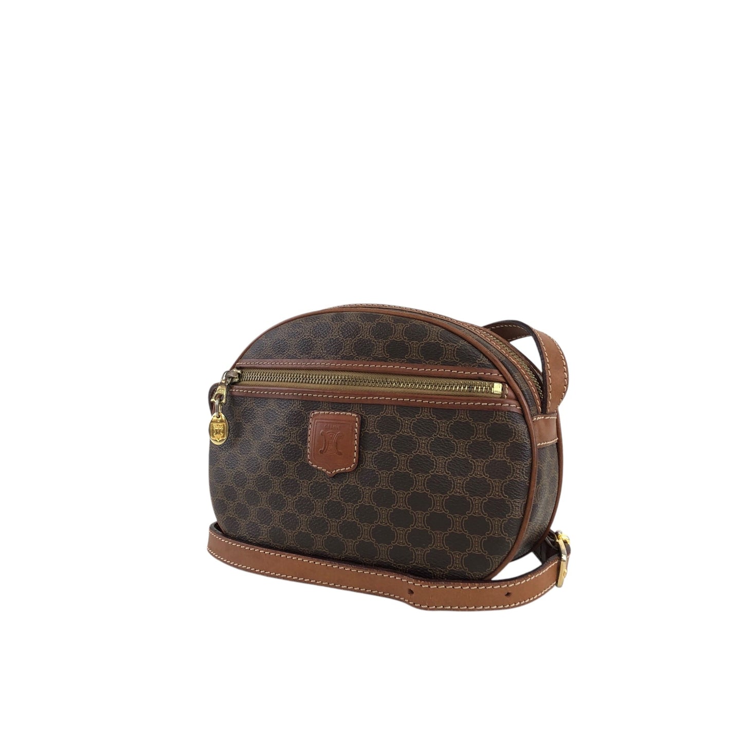 CELINE Round Shoulder bag Brown 832m4p