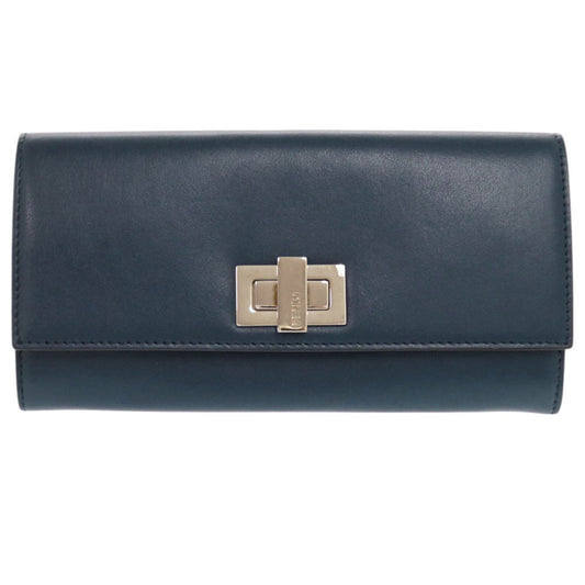 FENDI Long Wallet Purse 8M0377 leather Navy Peekaboo Women