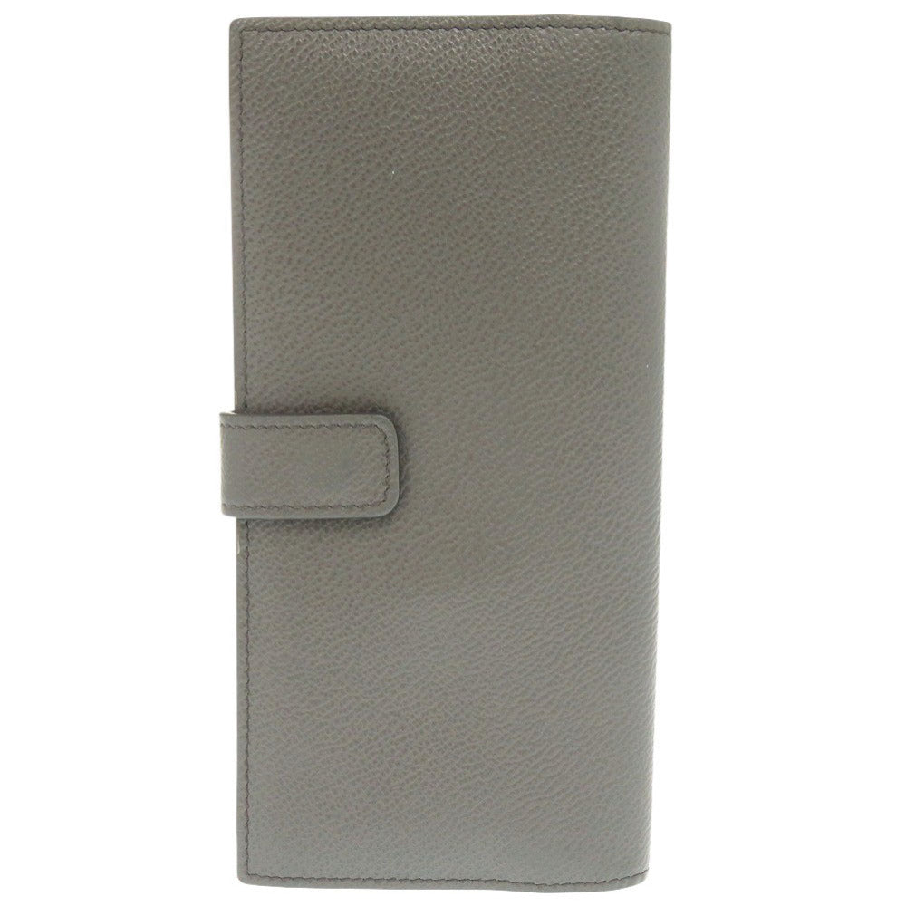 PRADA Long Wallet Purse leather gray Bifold Wallet mens