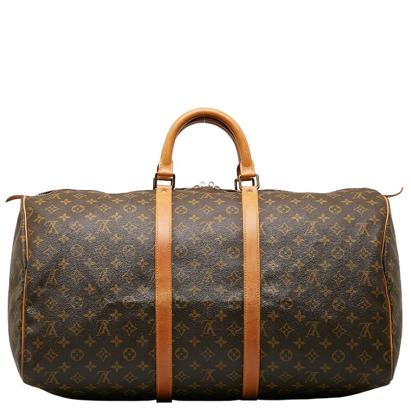 Louis Vuitton Monogram Keepall 55 Boston Bag Travel Bag Brown
