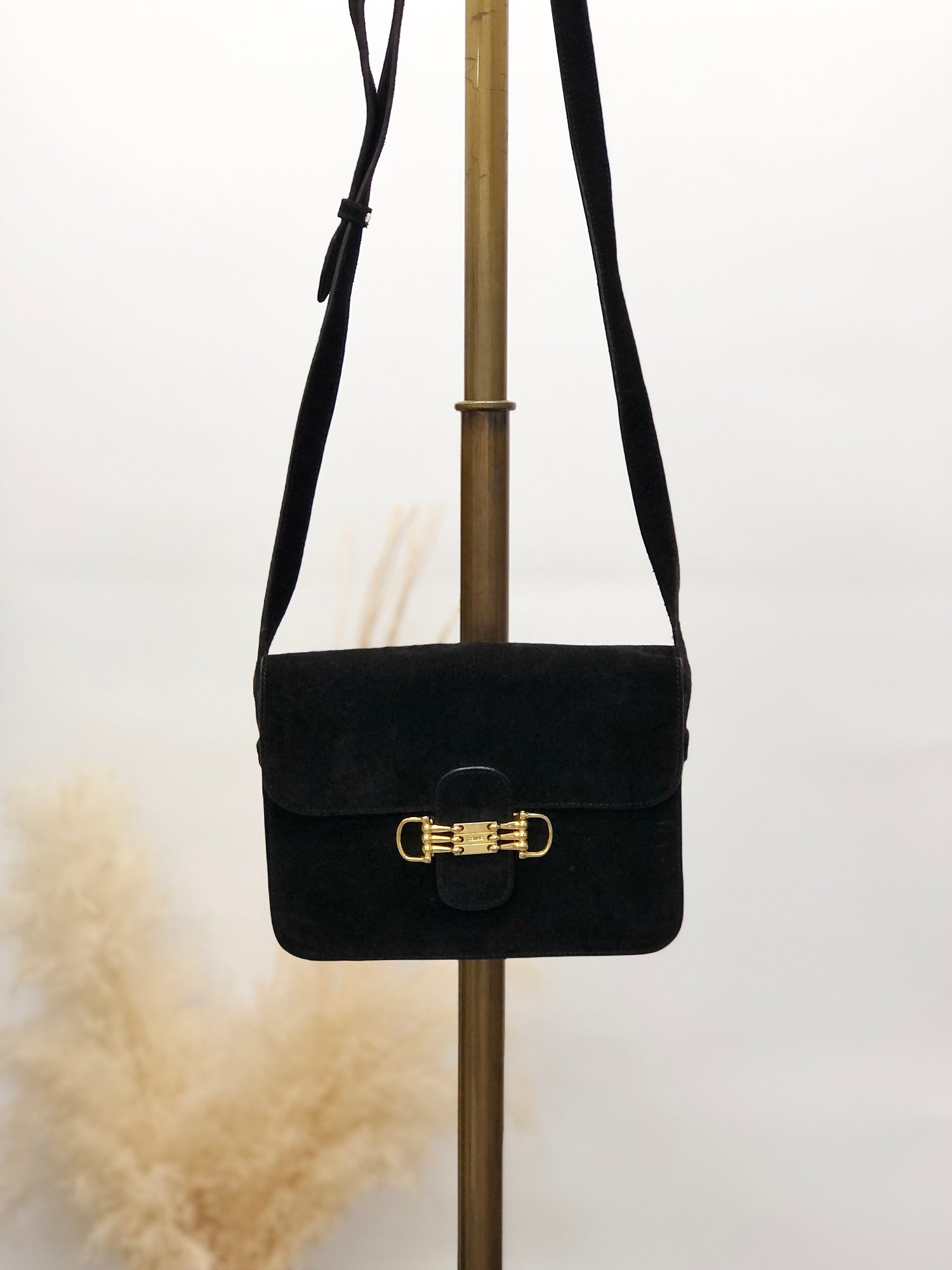 CELINE Horse Bit Shoulder bag Black yffeiu
