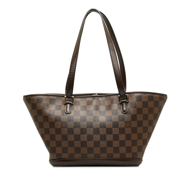 Louis Vuitton PM Handbag Brown PVC Leather Lady Louis Vuitton