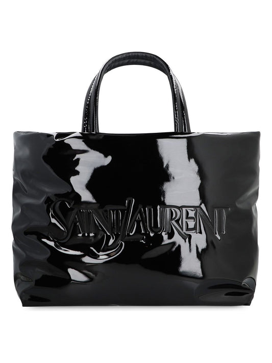 Luxury Saint Laurent Trending 2025 Men's Padded Nylon Maxi Tote in Black | 777487FAC2Z Color 1000