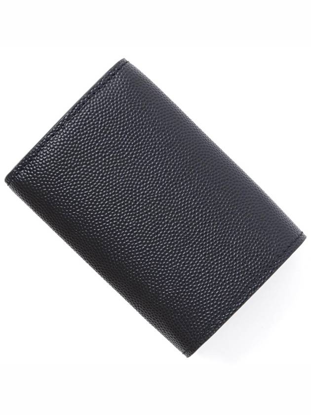Luxury Saint Laurent Trending 2026 Tiny Peblogo Trifold Half Wallet Black