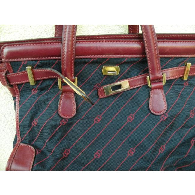 Gucci Kelly Leather Canvas Tote