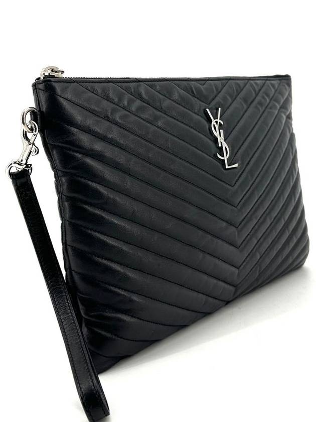 Luxury Saint Laurent Trending 2025 Monogram silver clutch new medium 559193
