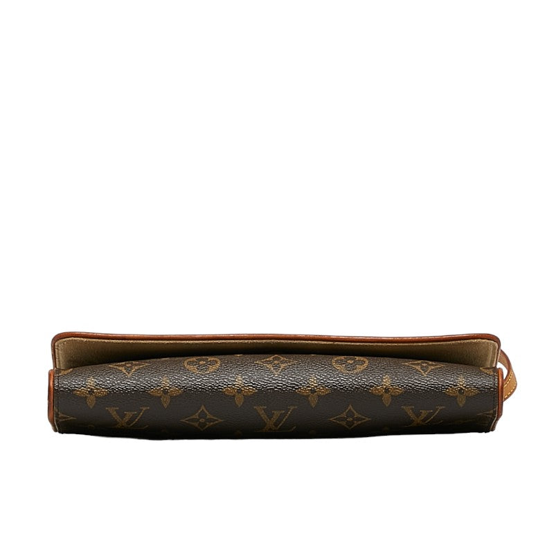 Louis Vuitton Monogram Pocket Twin GM Shoulder Bag Brown PVC Leather Lady Louis Vuitton