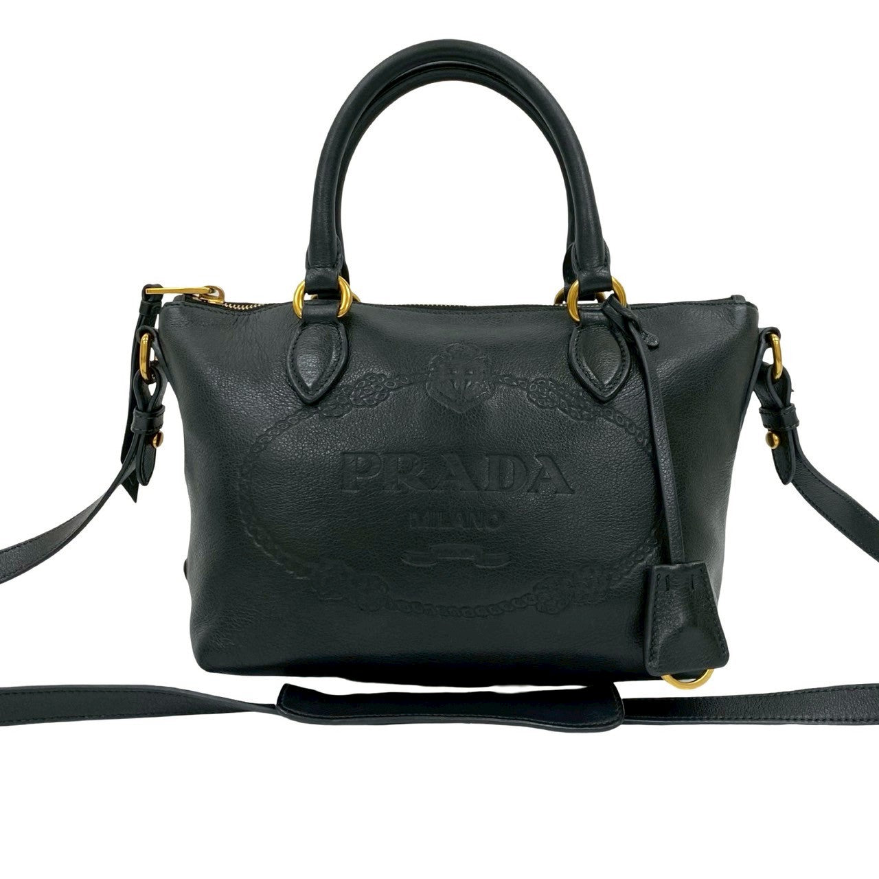 PRADA Shoulder Bag leather black