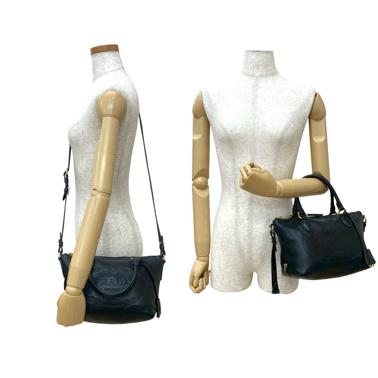 PRADA Shoulder Bag leather black