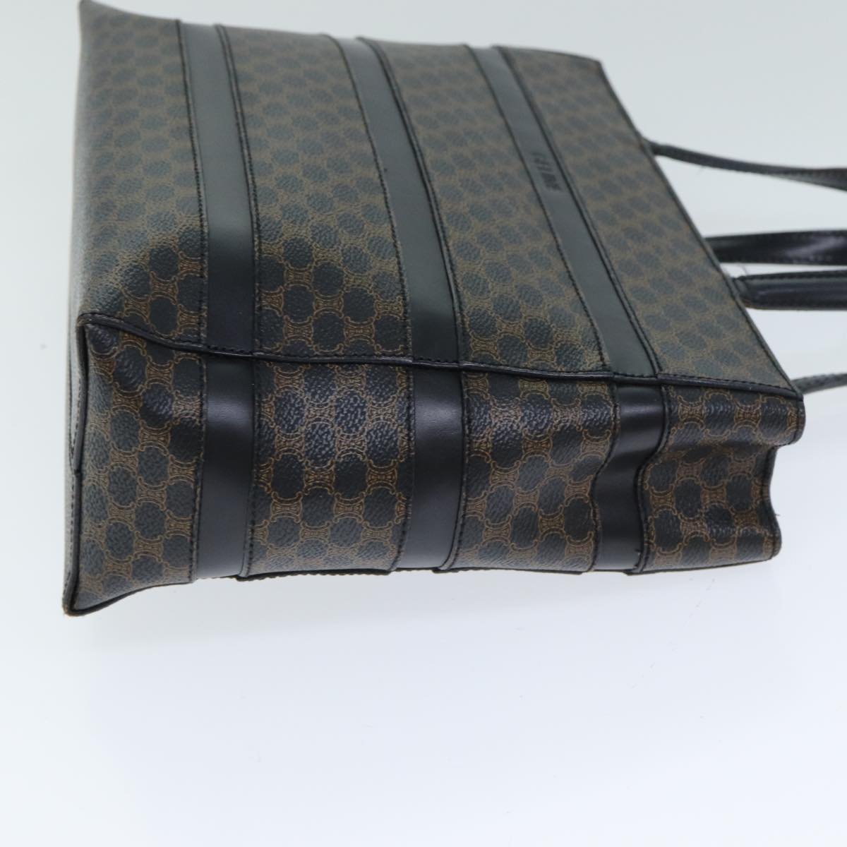 Luxury CELINE Macadam Canvas Hand Bag Black Brown 80079