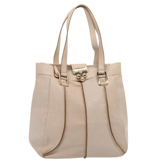 Luxury CELINE Shoulder Bag Leather Beige 80083