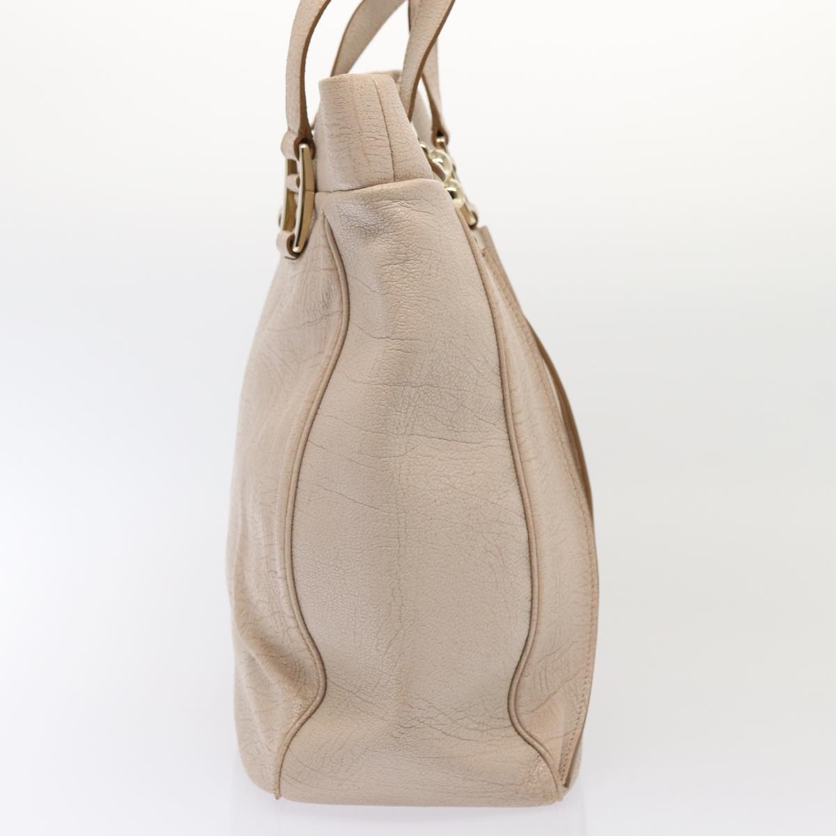Luxury CELINE Shoulder Bag Leather Beige 80083