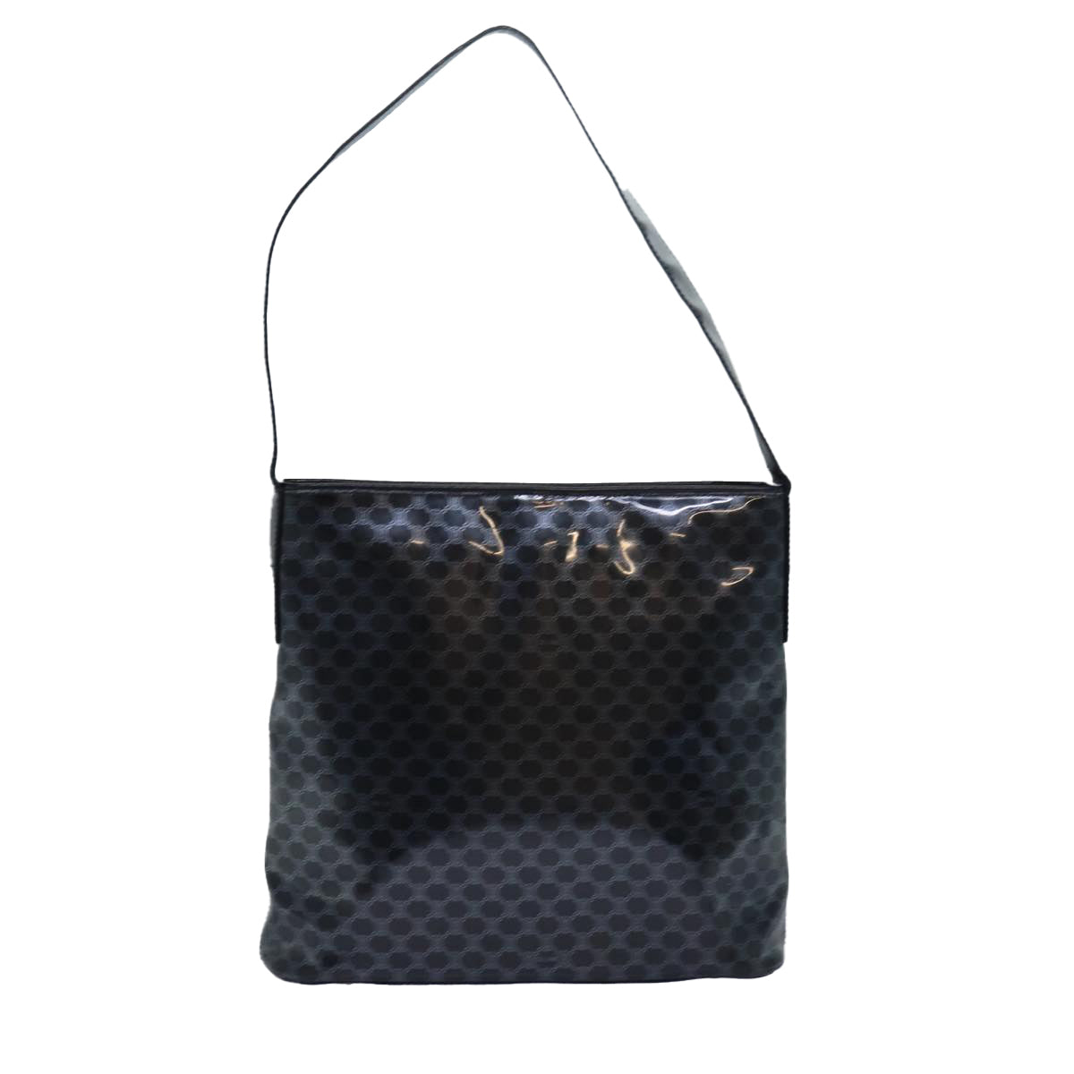 Luxury CELINE Macadam Canvas Enamel Shoulder Bag Black 80084