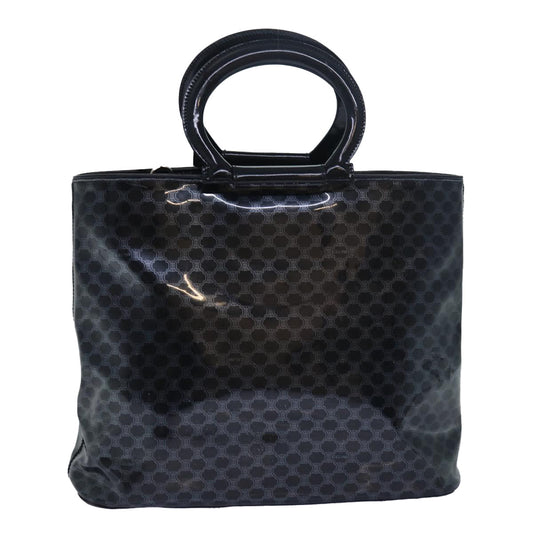 Luxury CELINE Macadam Canvas Hand Bag Enamel Black 80085