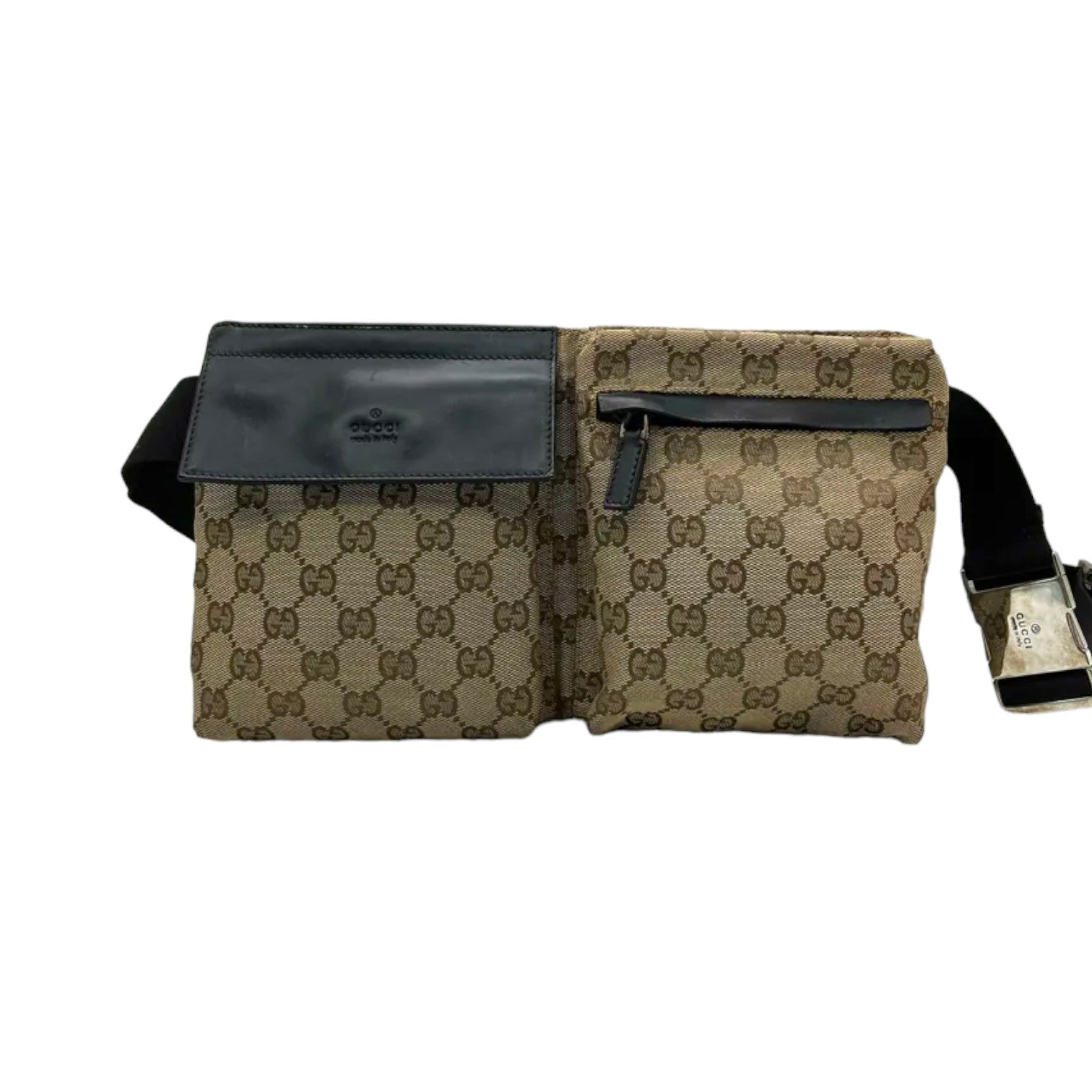 Gucci Monogram Leather Canvas Shoulder Bag