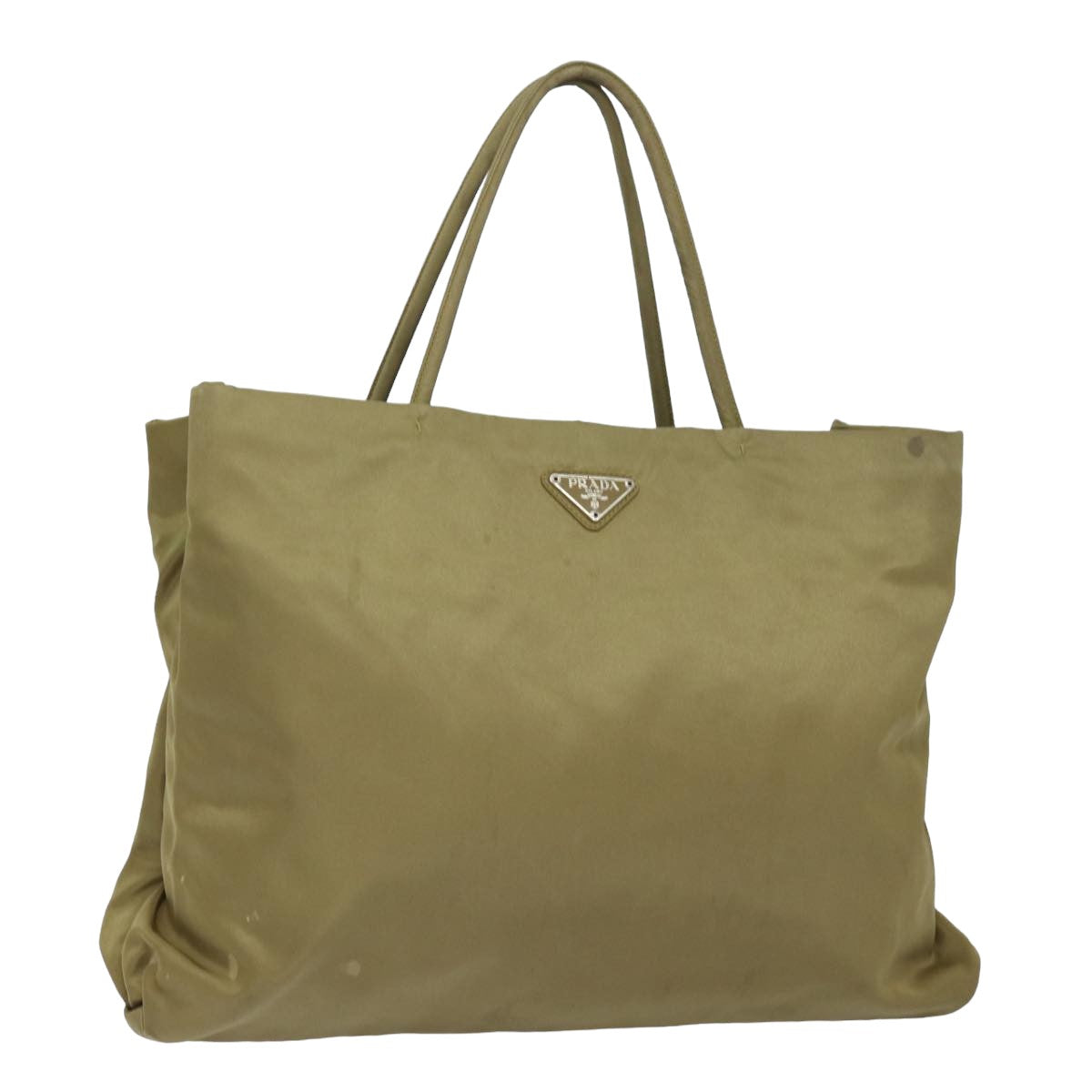 PRADA Nylon Hand Bag Khaki Auth