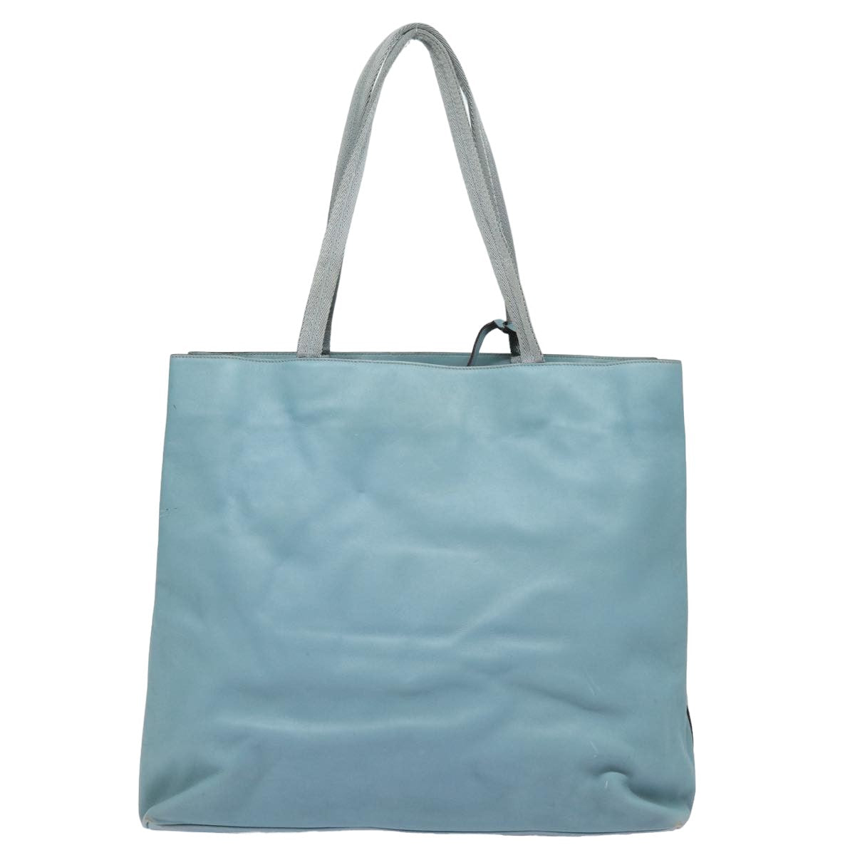 PRADA Leather Shoulder Bag Light Blue Auth