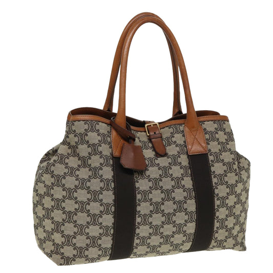 Luxury CELINE Macadam Canvas Tote Bag Beige 80261